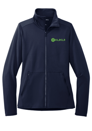 Custom Printed Apparel | Women's Stretch Fleece Jacket - Navy | KUKUI - KUKUI