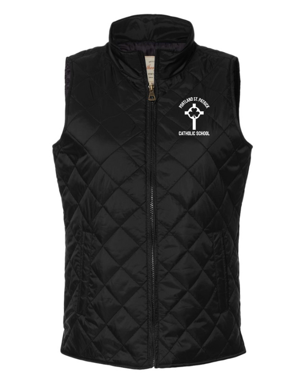 St. Patrick Winter Spirit Wear - Women's Vintage Diamond Quilted Vest