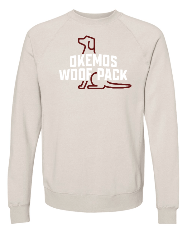 Custom Apparel - Screen Printing - Woof Pack 2024 - Adult Crewneck Raglan Sweatshirt - 2024 Woof Pack - 16526