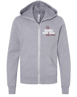 Custom Printed Apparel | Woof Pack 2025 - Athletic Heather Youth Full Zip Hoodie Sweatshirt - Woof Pack 2025 - 18247