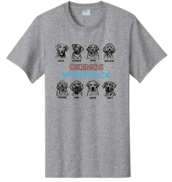 Custom Printed Apparel | Woof Pack 2025 - Woof Pack Dogs Adult Tall T-Shirts (Carolina Blue/Athletic Heather) - Woof Pack 2025 - 18247