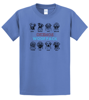 Custom Printed Apparel | Woof Pack 2025 - Woof Pack Dogs Adult Tall T-Shirts (Carolina Blue/Athletic Heather) - Woof Pack 2025 - 18247