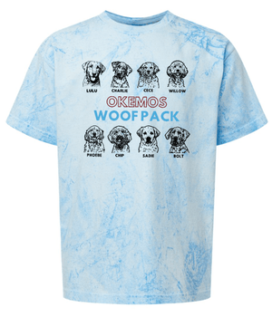 Custom Printed Apparel | Woof Pack 2025 - Woof Pack Dogs Light Blue Youth Heavyweight T-Shirt - Woof Pack 2025 - 18247