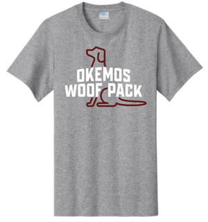 Custom Printed Apparel | Woof Pack 2025 - Woof Pack Logo Adult Tall T-Shirt (Carolina Blue/Athletic Heather) - Woof Pack 2025 - 18247