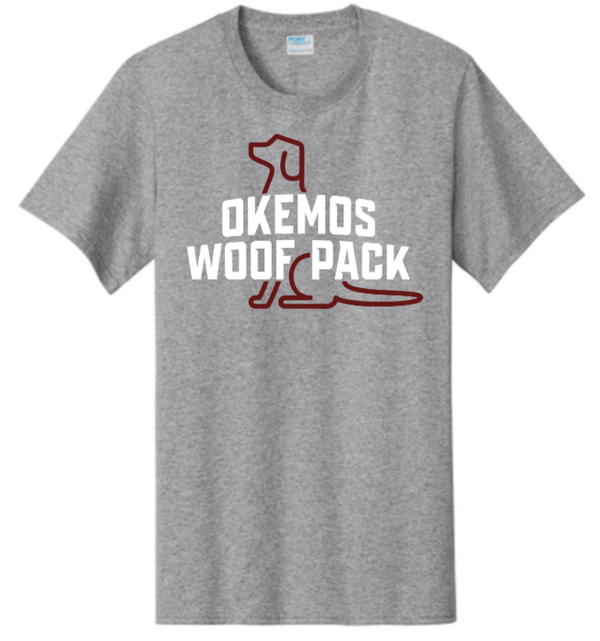 Custom Printed Apparel | Woof Pack 2025 - Woof Pack Logo Adult Tall T-Shirt (Carolina Blue/Athletic Heather) - Woof Pack 2025 - 18247