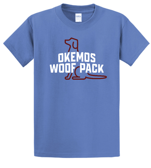 Custom Printed Apparel | Woof Pack 2025 - Woof Pack Logo Adult Tall T-Shirt (Carolina Blue/Athletic Heather) - Woof Pack 2025 - 18247