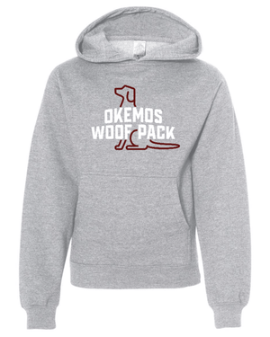 Custom Printed Apparel | Woof Pack 2025 - Woof Pack Logo Athletic Heather Youth Hooded Sweatshirt - Woof Pack 2025 - 18247
