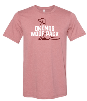 Custom Printed Apparel | Woof Pack 2025 - Woof Pack Logo Youth T-Shirt (Mauve/ Blue Lagoon) - Woof Pack 2025 - 18247