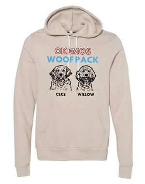 Custom Printed Apparel | Woof Pack Holiday 2025 - Adult Unisex Beige Fleece Hoodie (CHOOSE YOUR DOG) - Woof Pack W25 - 18763