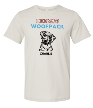 Custom Printed Apparel | Woof Pack Holiday 2025 - Adult Unisex Beige T-Shirt (CHOOSE YOUR DOG) - Woof Pack W25 - 18763