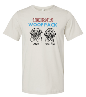 Custom Printed Apparel | Woof Pack Holiday 2025 - Adult Unisex Beige T-Shirt (CHOOSE YOUR DOG) - Woof Pack W25 - 18763