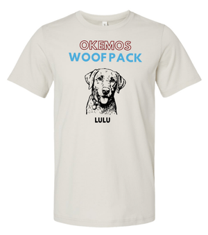 Custom Printed Apparel | Woof Pack Holiday 2025 - Adult Unisex Beige T-Shirt (CHOOSE YOUR DOG) - Woof Pack W25 - 18763