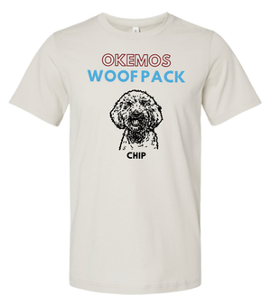 Custom Printed Apparel | Woof Pack Holiday 2025 - Adult Unisex Beige T-Shirt (CHOOSE YOUR DOG) - Woof Pack W25 - 18763