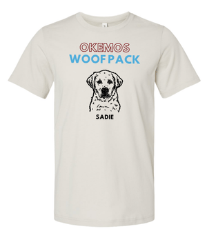 Custom Printed Apparel | Woof Pack Holiday 2025 - Adult Unisex Beige T-Shirt (CHOOSE YOUR DOG) - Woof Pack W25 - 18763