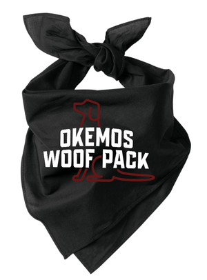Custom Printed Apparel | Woof Pack Holiday 2025 - Black Cotton Bandana "Woof Pack Logo" - Woof Pack W25 - 18763