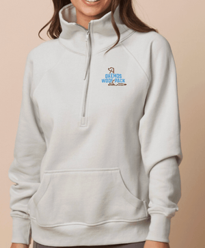 Custom Printed Apparel | Woof Pack Holiday 2025 - Ladies Light Grey Boxy 1/2 - Zip Fleece "Woof Pack Logo" - Woof Pack W25 - 18763