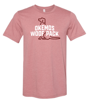 Custom Printed Apparel | Woof Pack Holiday 2025 - Youth Mauve T-Shirt "Woof Pack Logo" - Woof Pack W25 - 18763