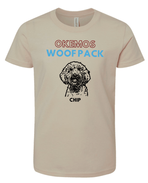 Custom Printed Apparel | Woof Pack Holiday 2025 - Youth Tan T-Shirt (CHOOSE YOUR DOG) - Woof Pack W25 - 18763