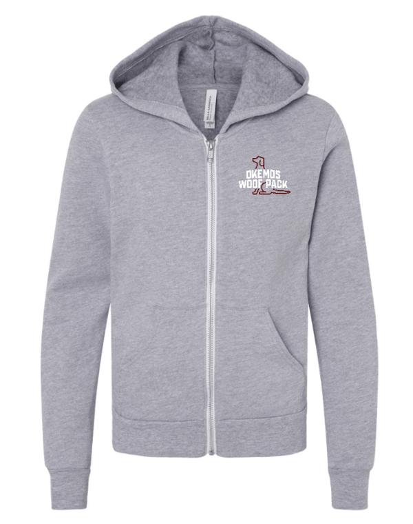 Custom Apparel - Screen Printing - Woof Pack Holidays - Youth Fleece Full Zip Hoodie - Woof Pack Holidays - 16953