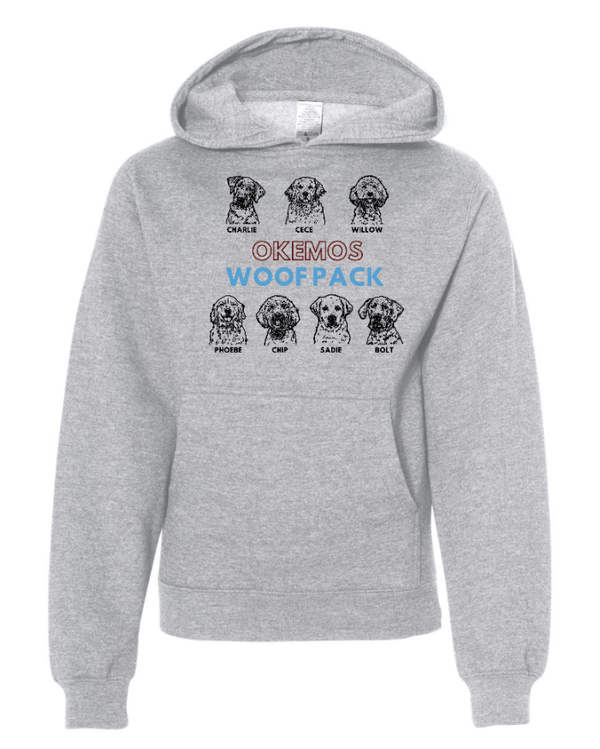 Custom Apparel - Screen Printing - Woof Pack Holidays - Youth Midweight Hooded Sweatshirt - Woof Pack Holidays - 16953