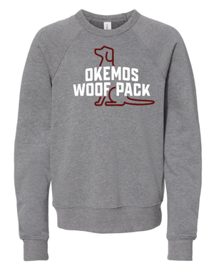 Custom Apparel - Screen Printing - Woof Pack Holidays - Youth Sponge Fleece Crewneck - Woof Pack Holidays - 16953