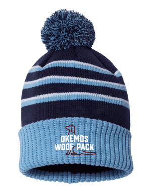 Custom Apparel - Screen Printing - Woof Pack - Stripe Pom Cuffed Beanie - Woof pack - 14985