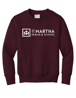 Custom Printed Apparel | Youth Crewneck Sweatshirt | St. Martha School Spirit Wear - St. Martha OD