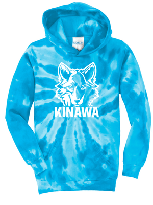 Custom Printed Apparel | Youth Custom Hoodie - Blue Tie Dye | Kinawa Middle School - Kinawa - 19332