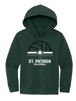 Custom Printed Apparel | Youth Custom Hoodie - Forest Green | St. Patrick Volleyball - SP Vball - 19723