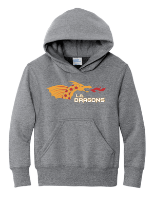 Custom Printed Apparel | Youth Custom Hoodie - Grey Heather | LA Dragons - LA Dragons - 19284