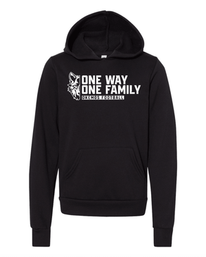 Custom Printed Apparel | Youth Custom Hoodie - One Way One Family | Okemos Football - Okemos Football - 19518