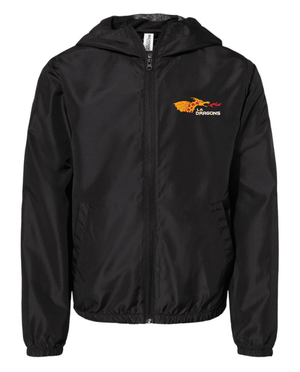 Custom Printed Apparel | Youth Custom Jacket - Black Windbreaker | LA Dragons - LA Dragons - 19284