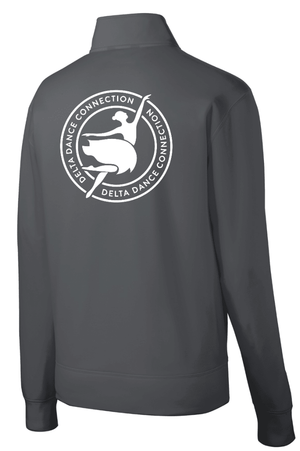 Custom Printed Apparel | Youth Custom Jacket - Dark Grey Full Zip | Delta Dance Connection - Company Team - DDC - 19305