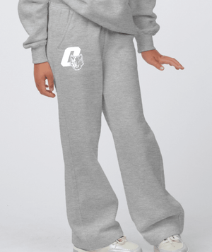 Custom Printed Apparel | Youth Custom Sweatpants - Heather Grey Wide Leg | Cornell Elementary - Cornell - 19125