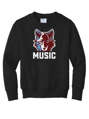 Custom Printed Apparel | Youth Custom Sweatshirt - Black Crewneck | Okemos Music - Okemos Music - 19158