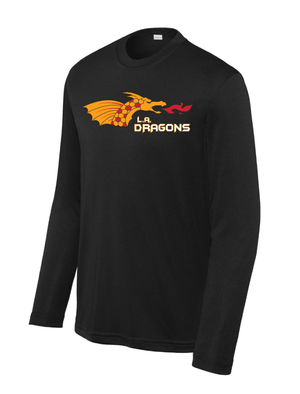 Custom Printed Apparel | Youth Custom T-Shirt - Black Long Sleeve | LA Dragons - LA Dragons - 19284