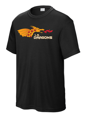 Custom Printed Apparel | Youth Custom T-Shirt - Black Performance Short Sleeve | LA Dragons - LA Dragons - 19284