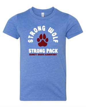 Custom Printed Apparel | Youth Custom T-Shirt - Carolina Blue | Bennett Woods Elementary - Bennett Woods - 19184