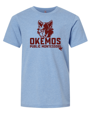 Custom Printed Apparel | Youth Custom T-Shirt - Light Blue | Okemos Public Montessori - OPM Spring - 19289