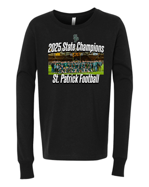 Custom Printed Apparel | Youth Custom T-Shirt - Long Sleeve | St. Patrick Football - 2025 State Champs - SP Football State Champs - 18873