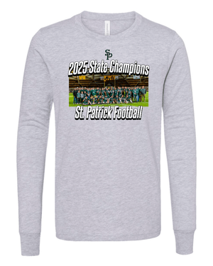 Custom Printed Apparel | Youth Custom T-Shirt - Long Sleeve | St. Patrick Football - 2025 State Champs - SP Football State Champs - 18873
