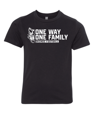 Custom Printed Apparel | Youth Custom T-Shirt - One Way One Family | Okemos Football - Okemos Football - 19518