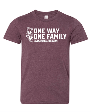 Custom Printed Apparel | Youth Custom T-Shirt - One Way One Family | Okemos Football - Okemos Football - 19518