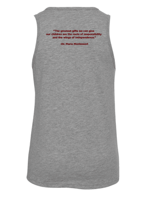 Custom Printed Apparel | Youth Custom Tank Top - Grey Heather | Okemos Public Montessori - OPM Spring - 19289
