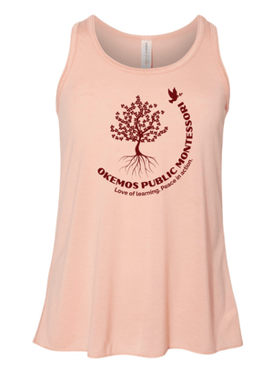 Custom Printed Apparel | Youth Custom Tank Top - Peach Flowy Style | Okemos Public Montessori - OPM Spring - 19289