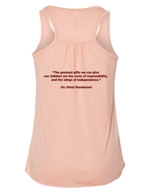 Custom Printed Apparel | Youth Custom Tank Top - Peach Flowy Style | Okemos Public Montessori - OPM Spring - 19289