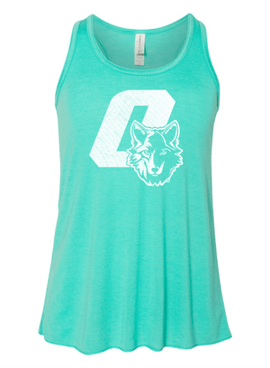 Custom Printed Apparel | Youth Custom Tank Top - Teal Flowy Style | Okemos Public Montessori - OPM Spring - 19289