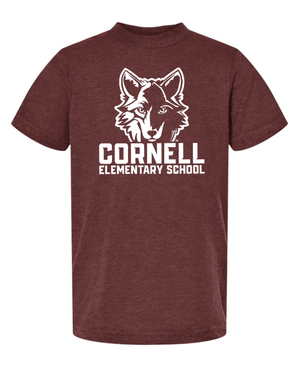 Custom Printed Apparel | Youth T-Shirt - Heather Maroon | Cornell Elementary Spirit Wear - Cornell Elementary