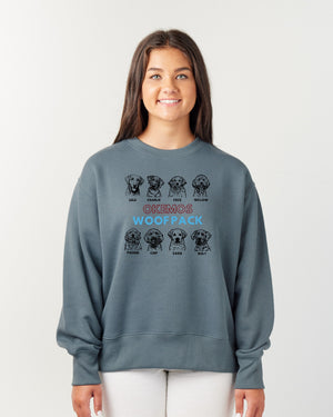 Okemos Woof Pack Crewneck Storm front view