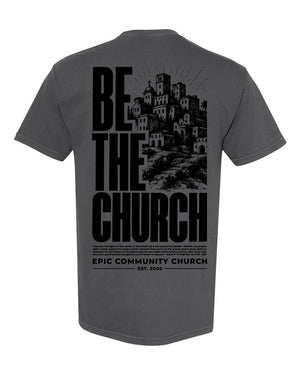 Epic Church 20th Anniversary T-Shirt Pepper back view